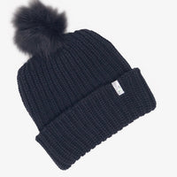 Ink Black Beanie with Black Pom - Adult/Big Kid