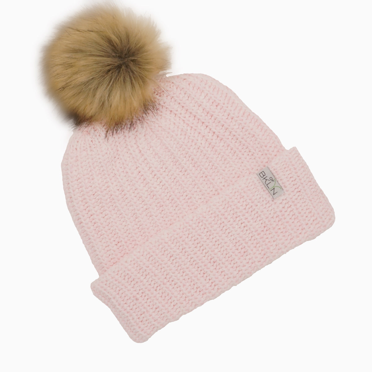 Ballet Slipper Pink Beanie with Brown Pom - Adult/Big Kid