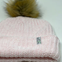 Ballet Slipper Pink Beanie with Brown Pom - Adult/Big Kid