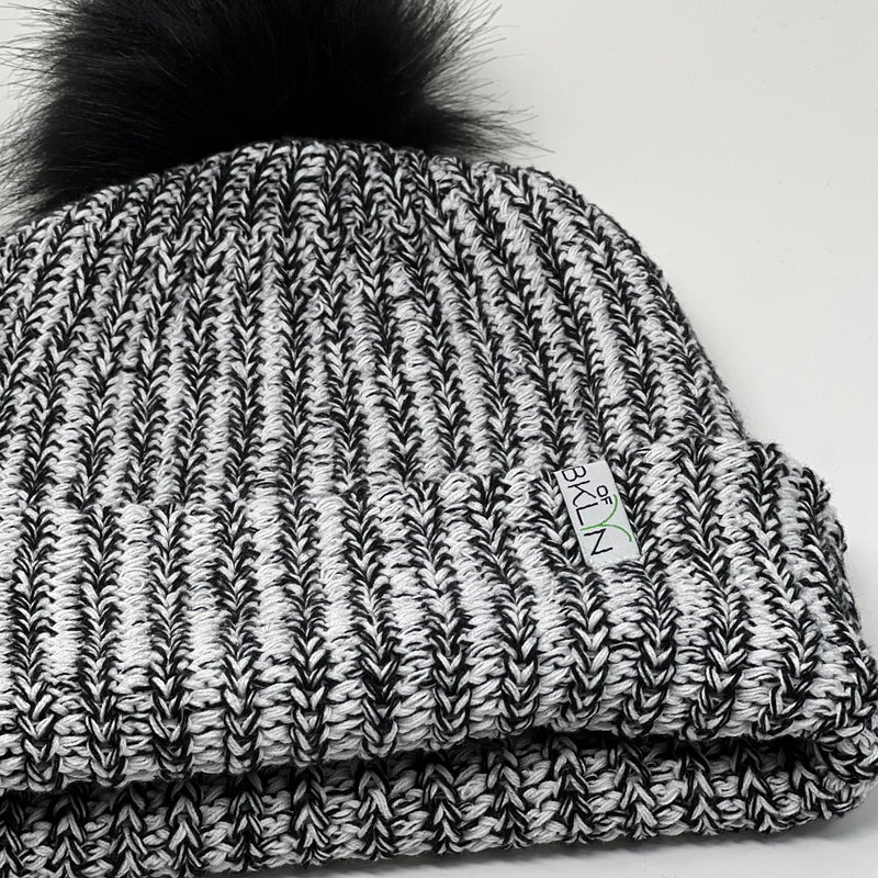 Snow & Ink Black Beanie with Black Pom - Adult/Big Kid