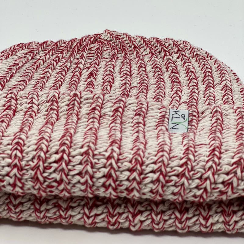 Crimson & Natural Beanie/Slouchie- Adult/Big Kid